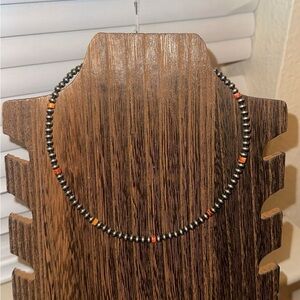 4mm Spiny Oyster Navajo Pearl Necklacee